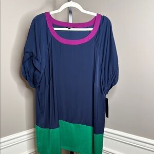 Daisy Fuentes Blue, Green, and Pink Blouse size 2X